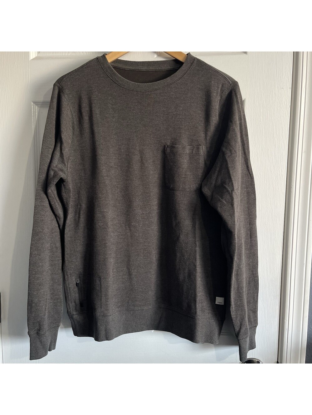 Vuori Men’s M V218 Jeffreys Pullover Brown Gray Charcoal Heather Sweatshirt